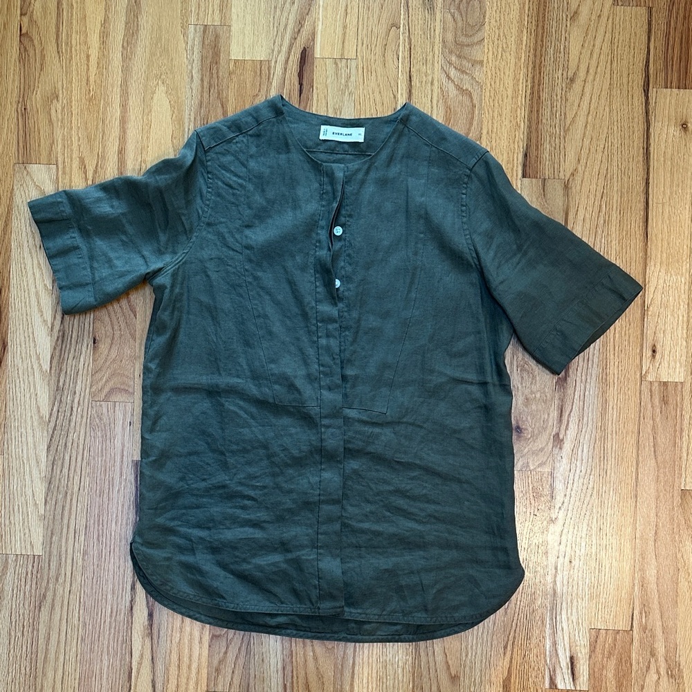 Everlane short sleeve bib button down